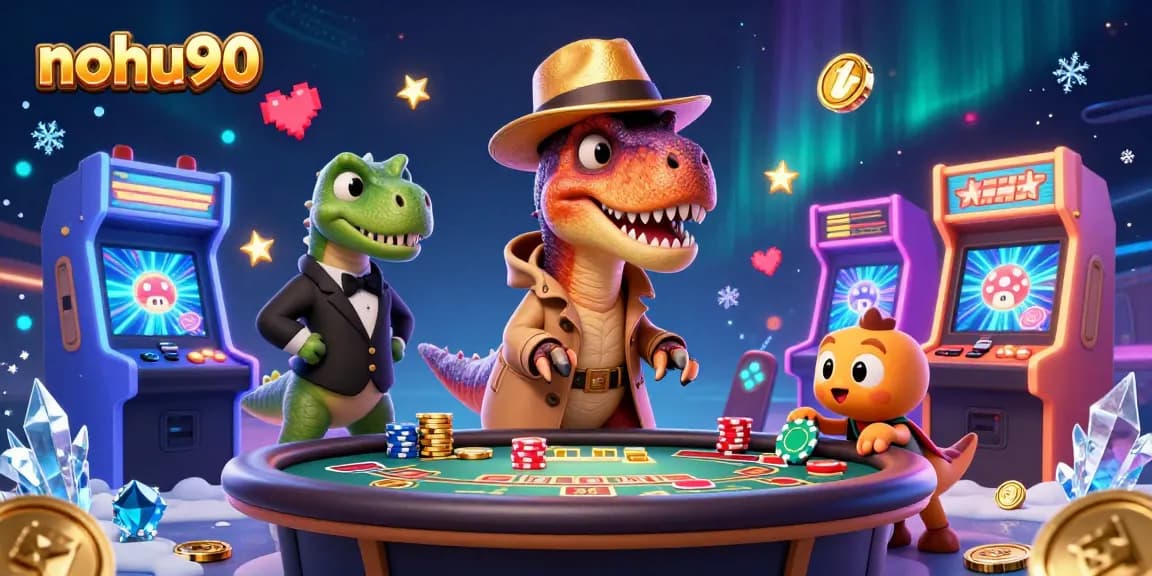 Nohu90 offers thrilling gaming experiences with a velociraptor card counter and immersive casino elements.