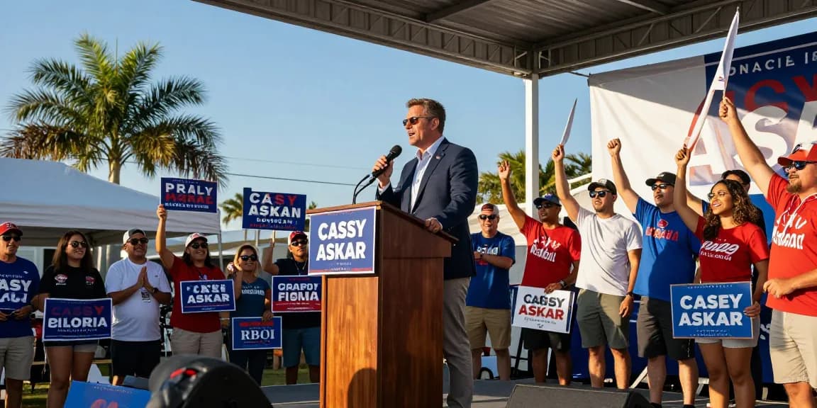 Supporters rallying for Casey Askar, showcasing political engagement in Florida.