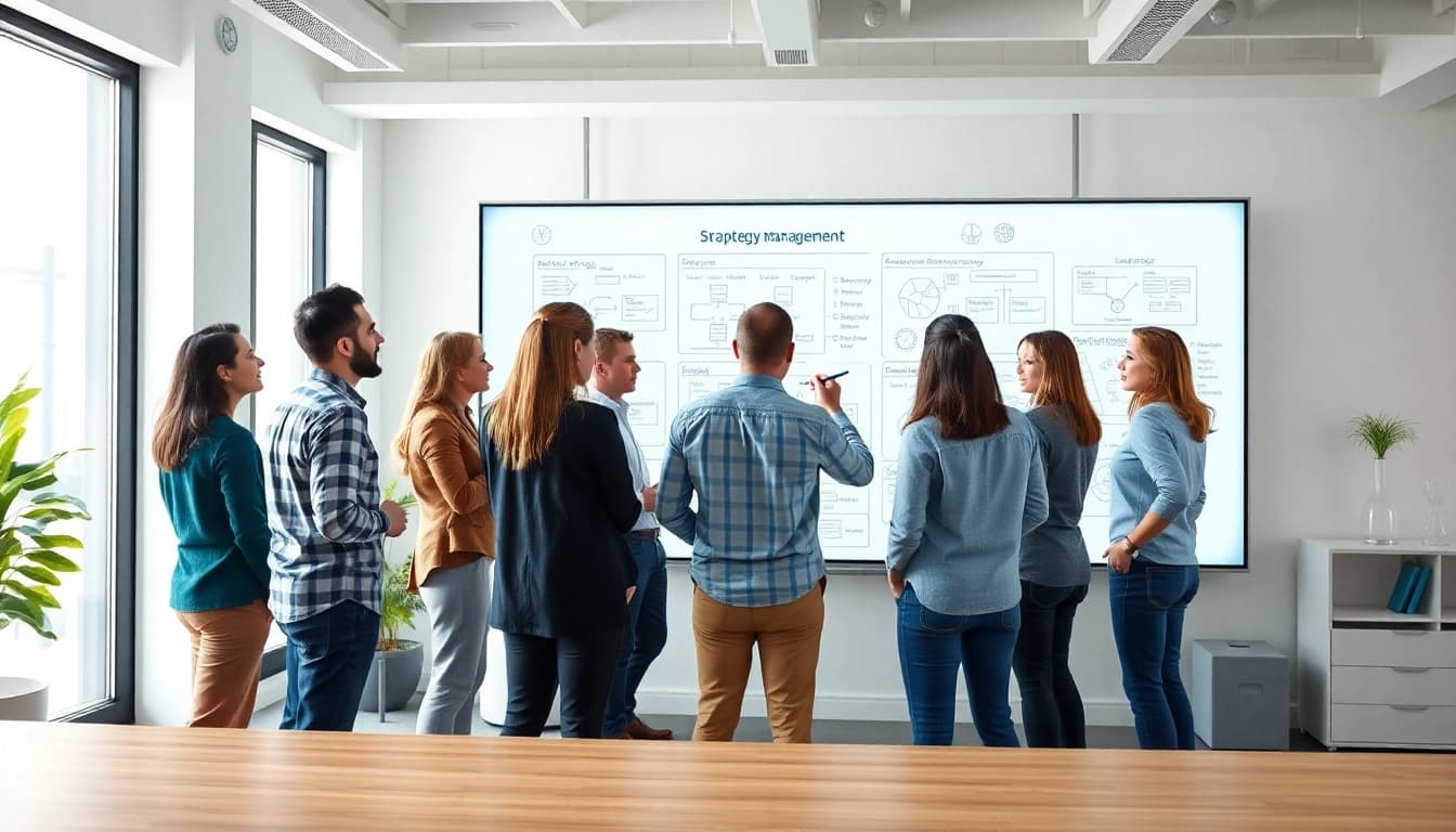 Team engaging in Strategy Capture Management practices during a meeting to enhance productivity.