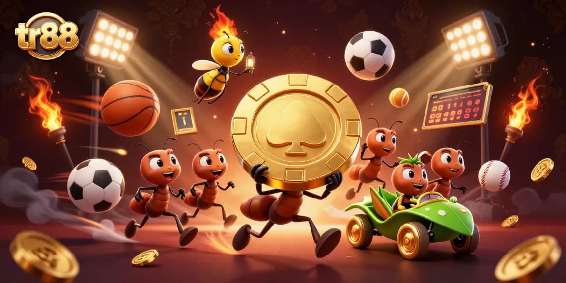 tr88 showcases a team of ants in a heist scenario with dynamic gambling elements and captivating visuals.