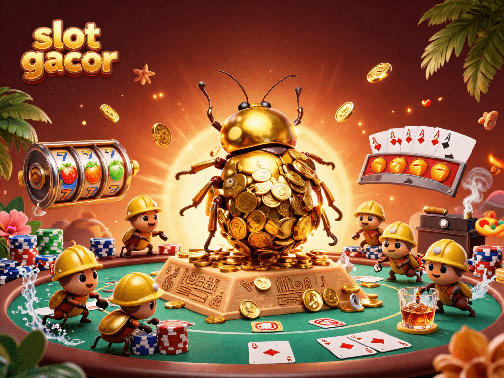 Experience thrilling gameplay with slot gacor as you roll towards jackpots in this vibrant scene.