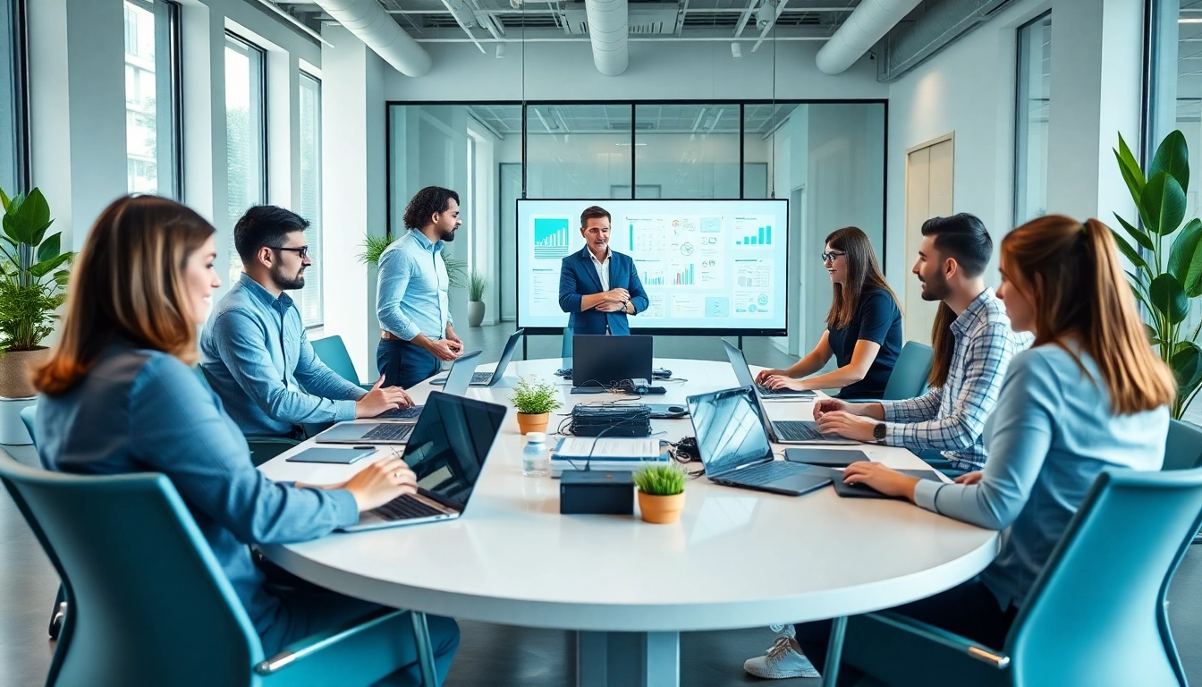 MSP companies near me actively collaborating in a modern office setting for effective IT solutions.