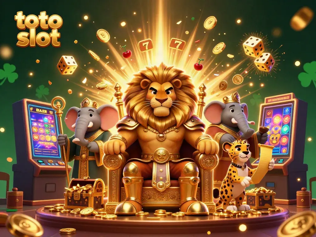 Experience thrilling action in toto slot with vibrant characters and exploding jackpots in a 3D casino scene.