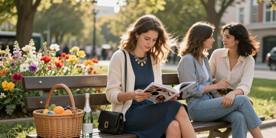 Stylish young woman enjoying modest fashion in an urban park setting