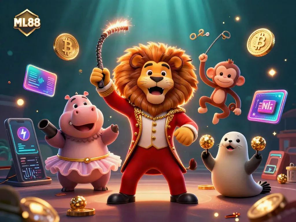 Experience the excitement of ML88 online gaming with whimsical characters and vibrant crypto elements.