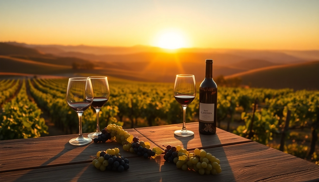 Experience the breathtaking Clarksburg wineries with scenic vineyards and sunset.