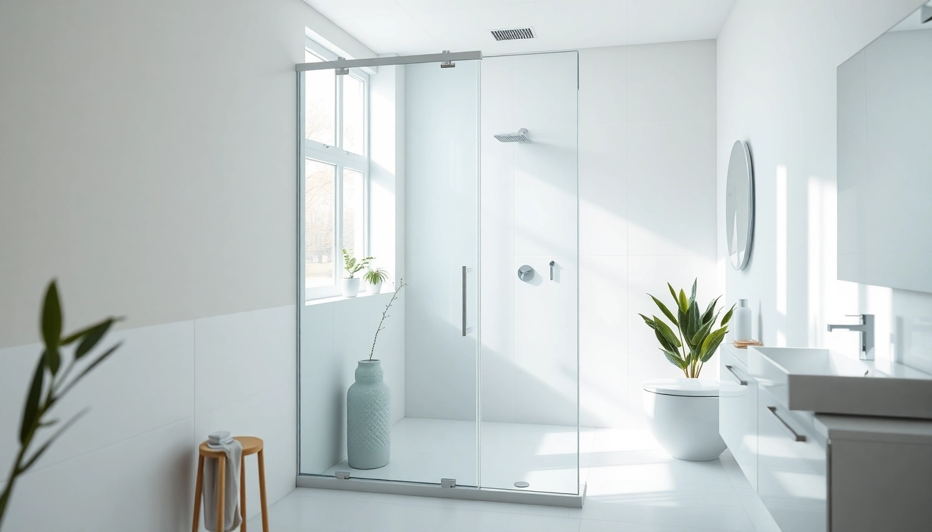 Stunning shower sliding doors elevate the modern bathroom aesthetic with sleek design and clear glass.