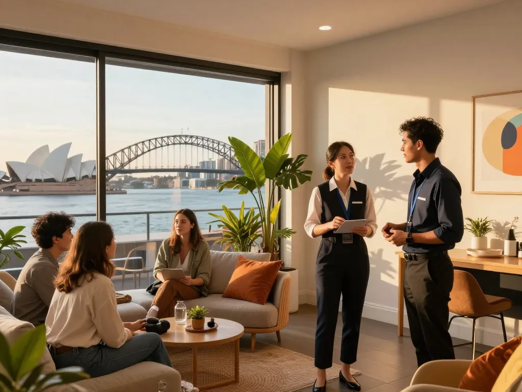 airbnb management sydney professional overseeing guests in stylish urban property