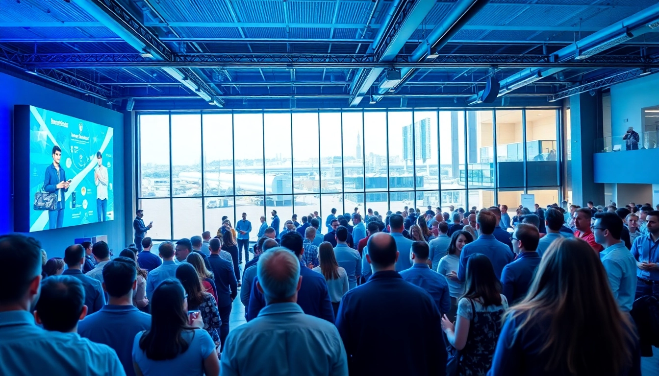 Engaged audience at a startup innovation conference sharing ideas and networking.