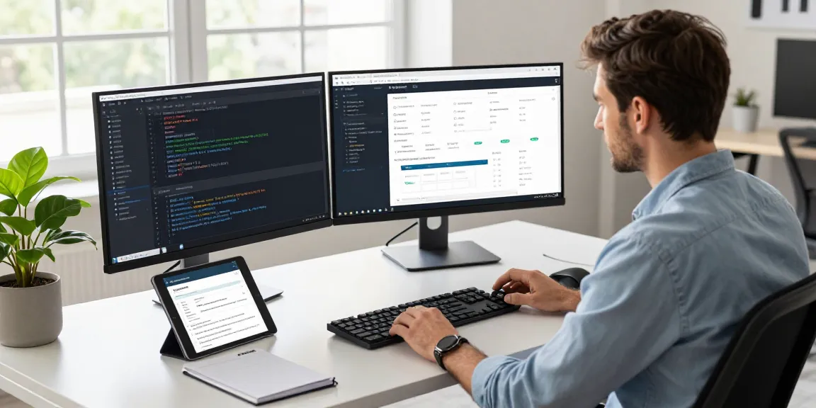 SP Webconsulting developer working in a vibrant e-commerce workspace while customizing Shopware solutions for optimal performance