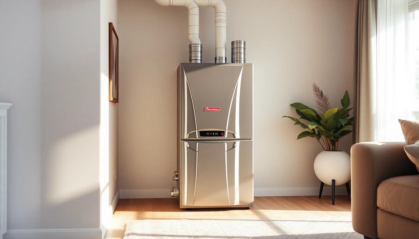 Showcasing an American Standard furnace, highlighting its design and efficiency features for home heating.