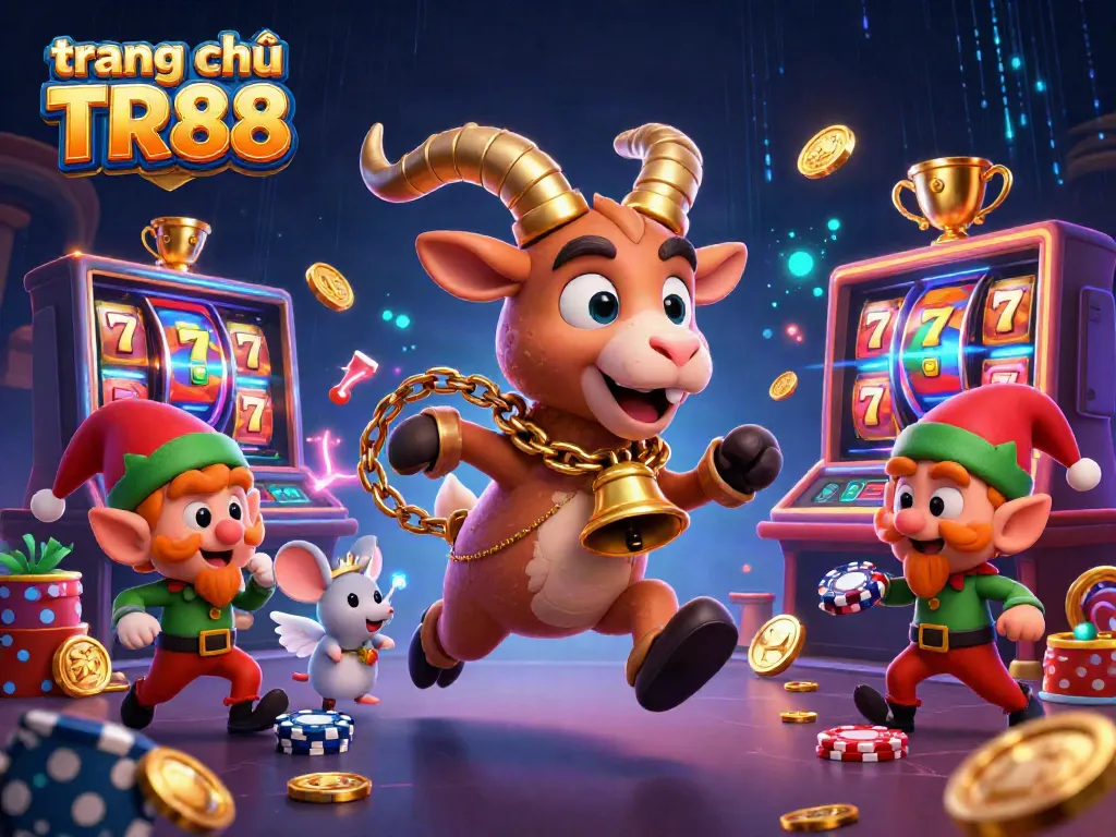 Engage with the excitement of trang chủ TR88 through this festive 3D casino illustration.