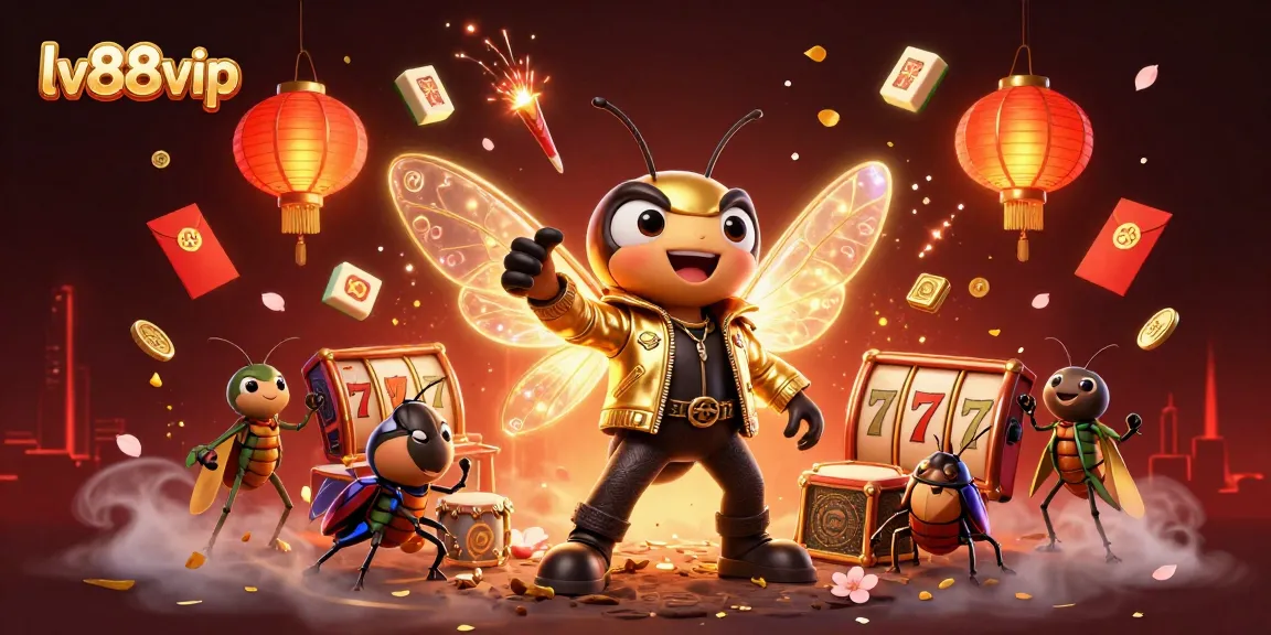 Experience thrilling gameplay with lv88vip as the rock star cicada takes center stage in a dazzling casino scene.