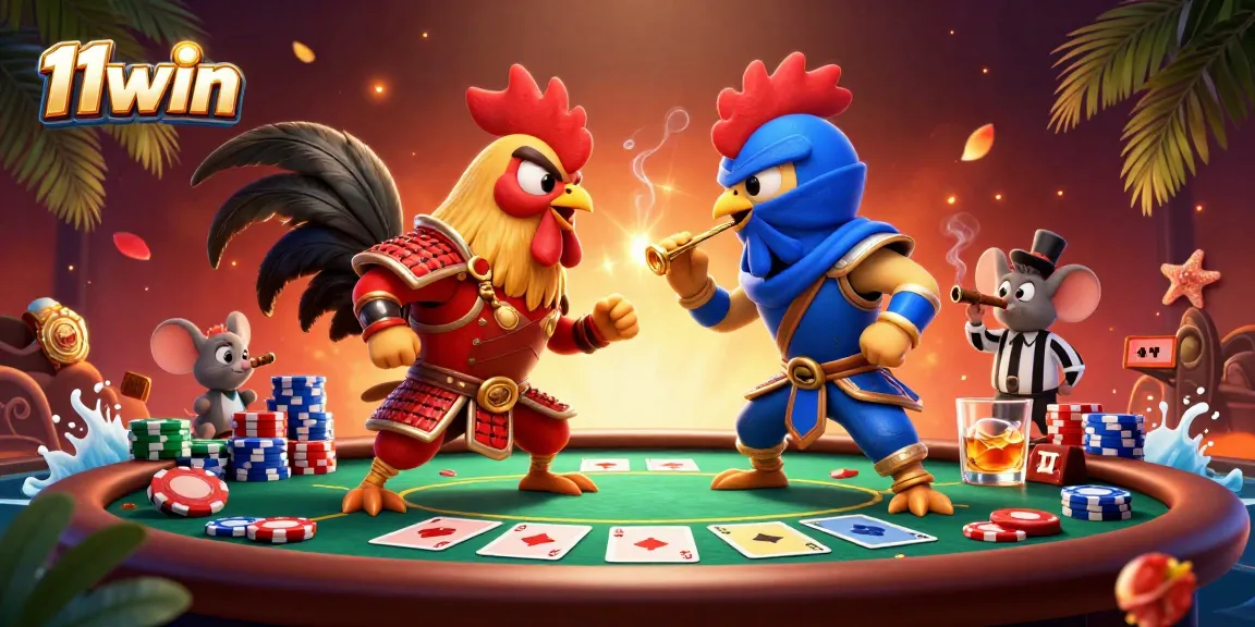 Experience intense poker action with 11win in a stunning 3D battle of samurai and ninja roosters.