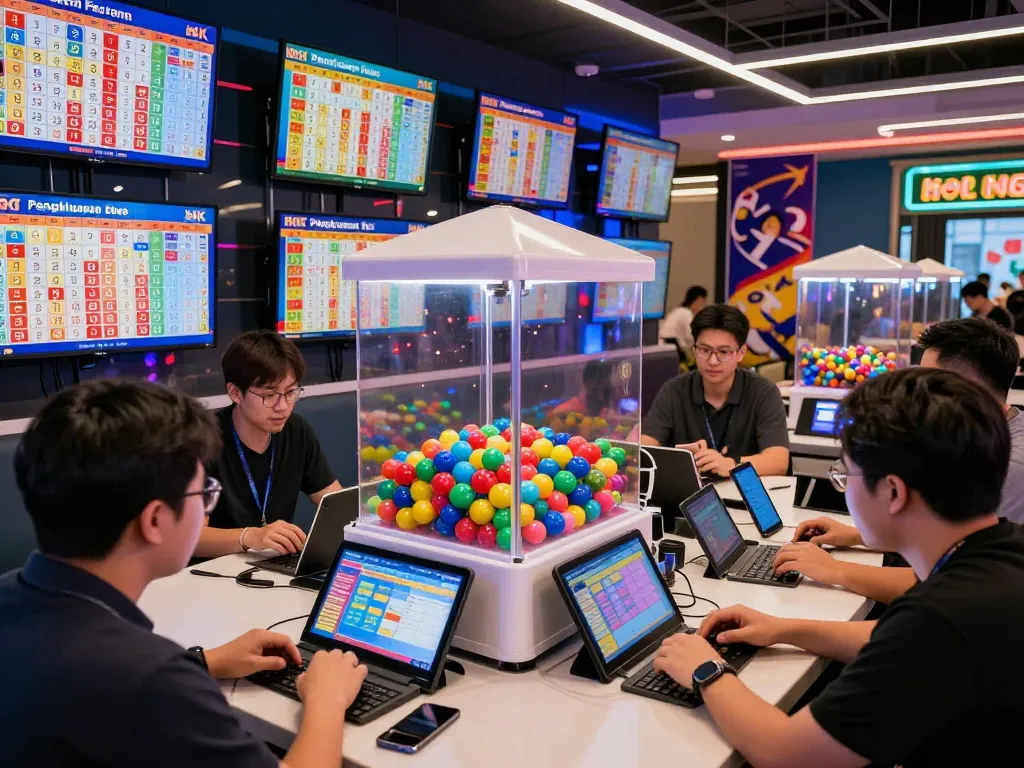 Suasana dinamis yang menampilkan hasil Pengeluaran HK dalam suasana lounge taruhan yang hidup.