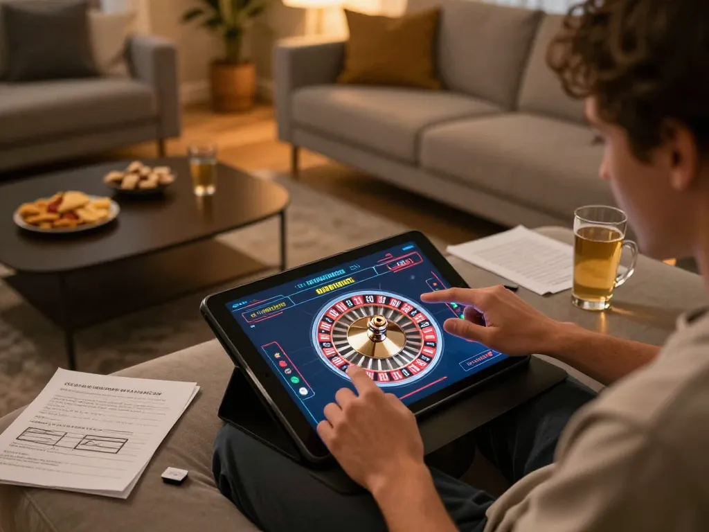 Experience tỷ lệ kèo nhà cái 5 through online roulette gaming in a cozy home setting.