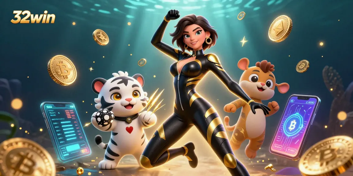 Experience thrilling gameplay at 32win with a stunning casino-themed digital illustration.