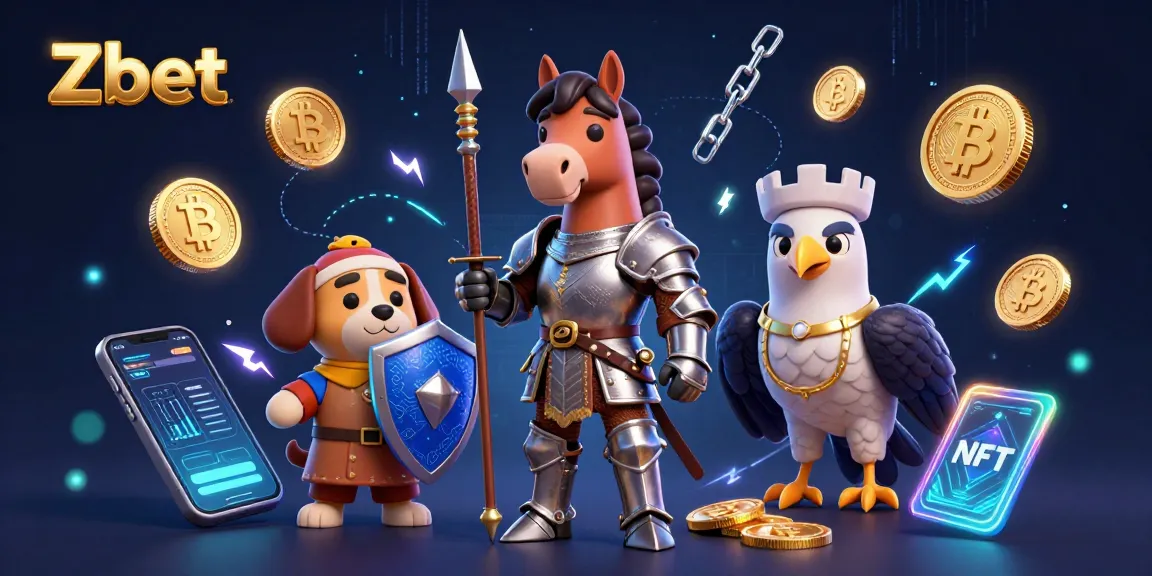 Zbet offers exciting betting action with our dynamic illustration featuring a knight in armor, crypto elements, and lavish casino visuals.