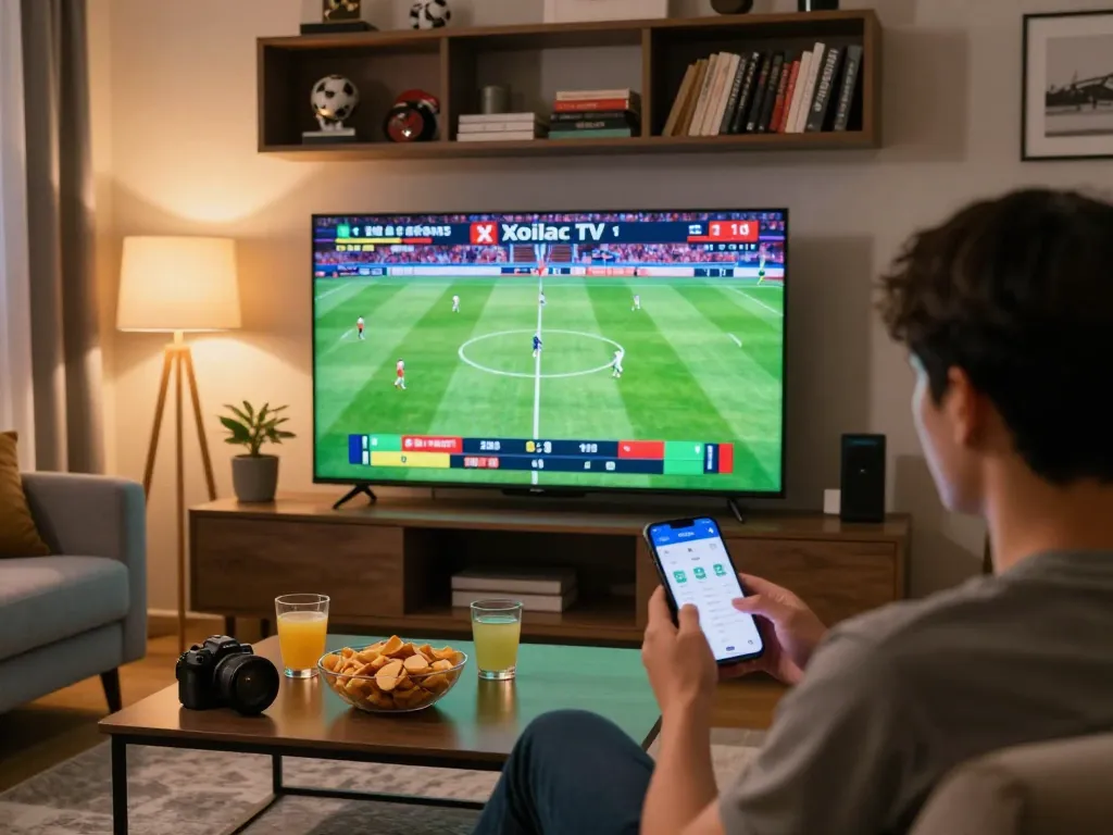Xoilac TV enhances the sports betting experience as a person actively places bets while enjoying a live match.