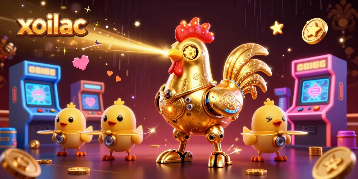 Experience thrilling gaming action with xoilac's vibrant characters and retro casino elements.