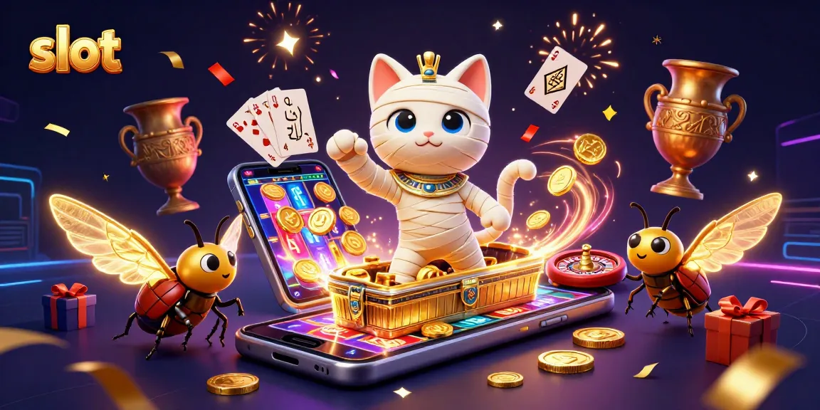 Experience thrilling slot action with colorful games and magical characters in this dynamic casino scene.